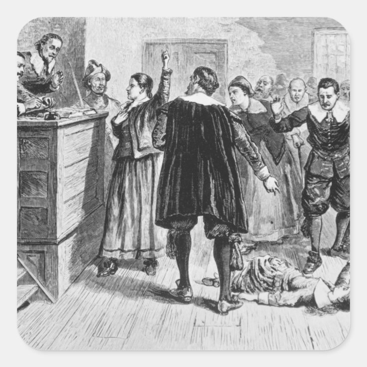Witchcraft at Salem Village Square Sticker Zazzle