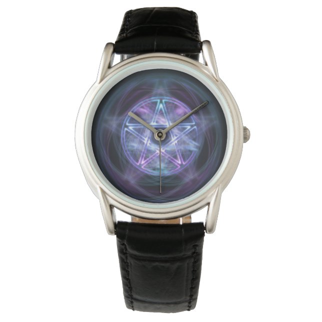 Witchcraft Blue Fire Pentagram Watch (Front)