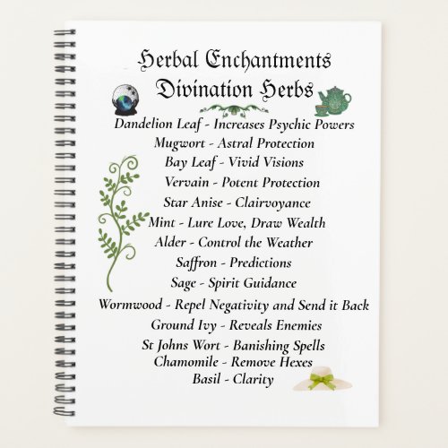 Witchcraft Herbal Enchantments White Journal Planner