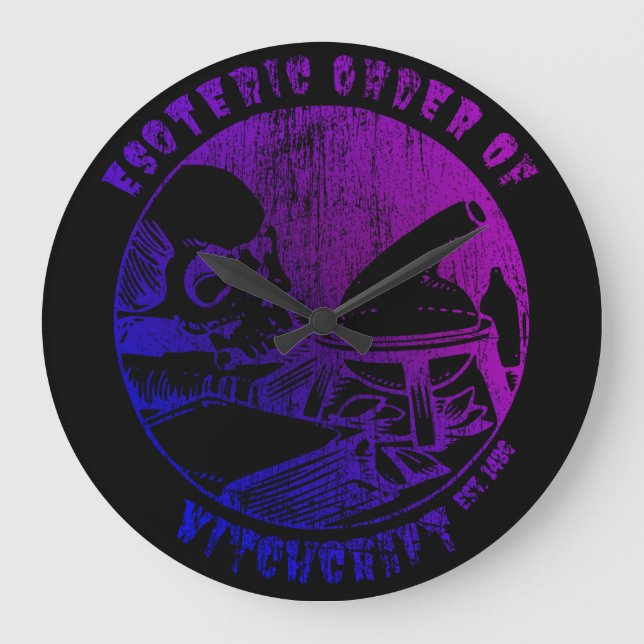 Witchcraft Magic Order Occult Witch Alchemist Large Clock (Front)