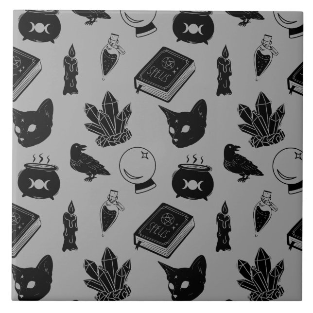 Witchcraft Pattern I Ceramic Tile (Front)