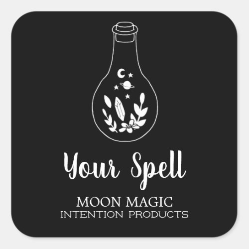 Witchcraft Potion Bottle Black Stickers