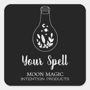 Witchcraft Potion Bottle Black Stickers
