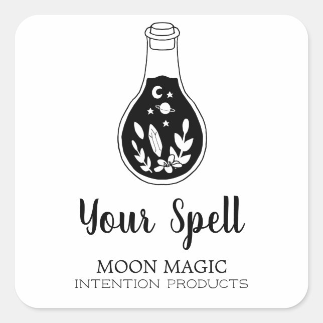 Witchcraft Potion Bottle White Stickers (Front)