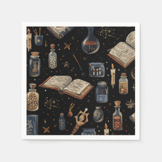 Witchcraft Potion Pattern – Halloween Magic Napkins