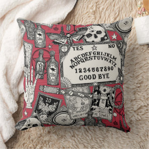 witchcraft red throw pillow
