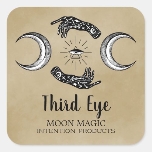 Witchcraft Spell Labels Hand Eye Moon