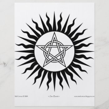 Witchcraft: Sun Burst; Pentagram Circle Flyer by Mal_Corvus at Zazzle