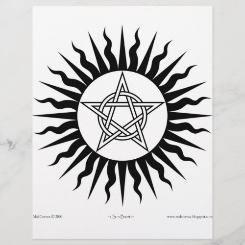 Witchcraft Sun Burst Pentagram circle Flyer