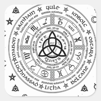 Witchcraft Symbols Square Sticker by Moma_Art_Shop at Zazzle