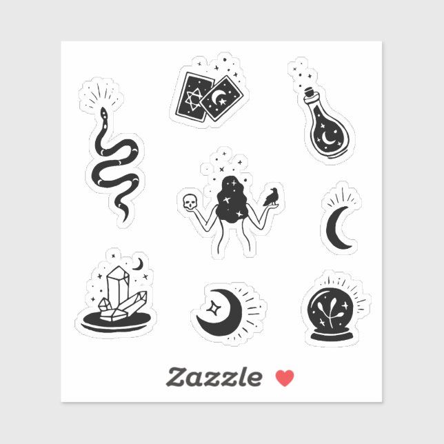 Witchcraft symbols Whimsigoth Sticker (Sheet)