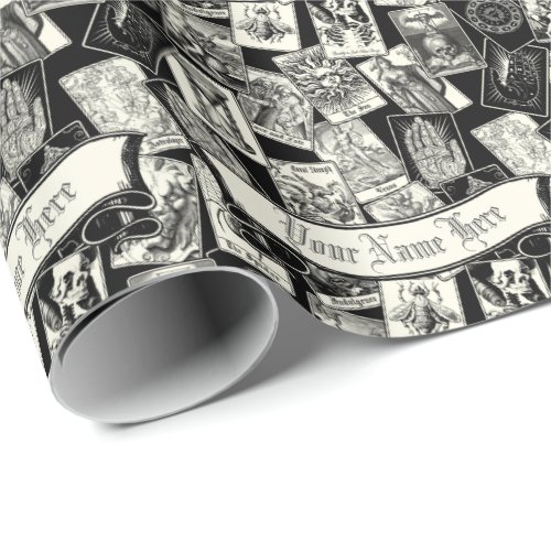 Witchcraft Tarot Cards Victorian Apothecary Style  Wrapping Paper