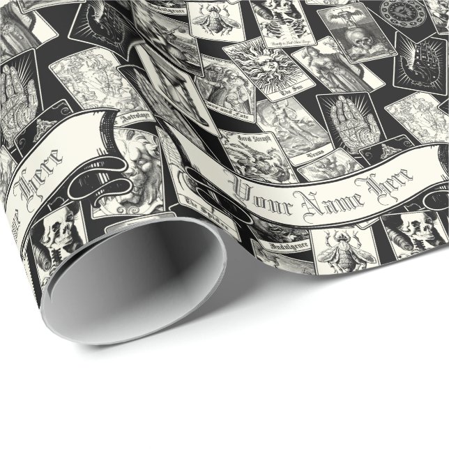 Witchcraft Tarot Cards Victorian Apothecary Style  Wrapping Paper (Roll Corner)