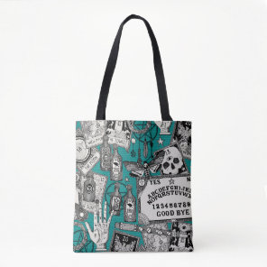 witchcraft teal tote bag
