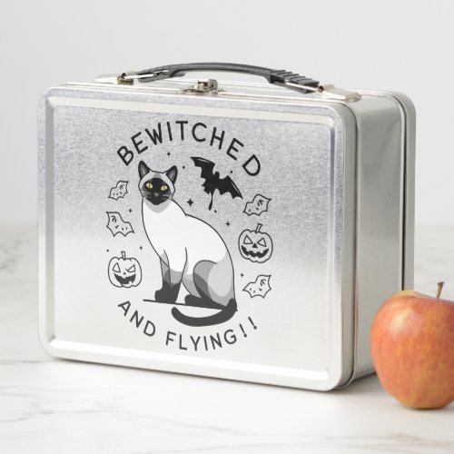 witched Flight The Enchanted Siamese cat Metal Lunch Box