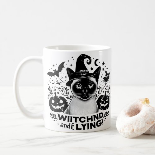 witched Siamese Halloweens Magical Journey Coffee Mug