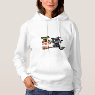 Witcher's Chaos: Black Cats in Action Hoodie