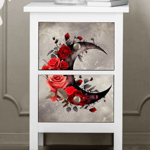 Witchery | Crescent Moon with Gothic Red Roses Tissue Paper
