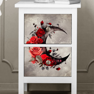Witchery | Crescent Moon with Gothic Red Roses Tissue Paper