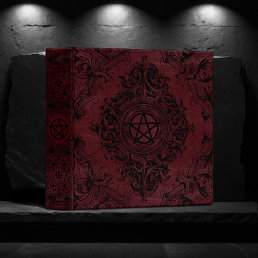 Witchery Flourish | Dark Red Fantasy Pentacle 3 Ring Binder