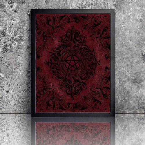 Witchery Flourish  Dark Red Fantasy Pentacle Tissue Paper