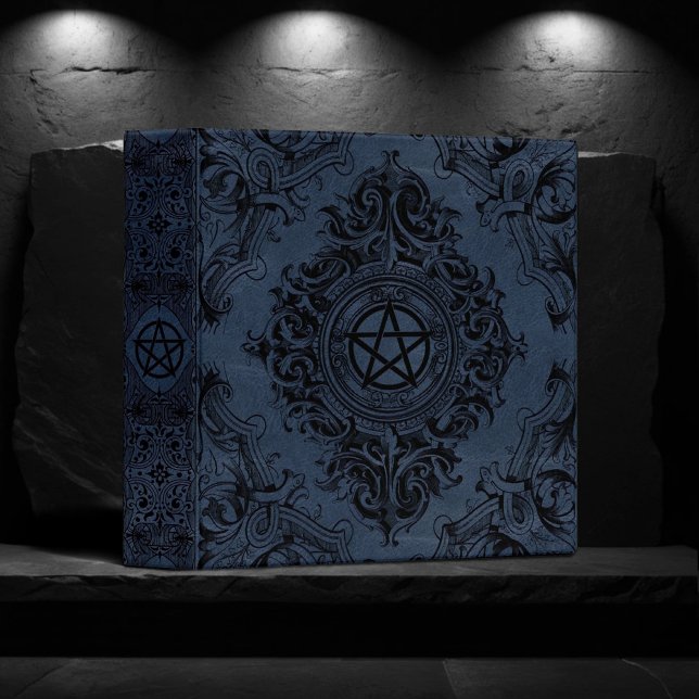 Witchery Flourish | Dusty Blue Fantasy Pentacle 3 Ring Binder (Creator Uploaded)