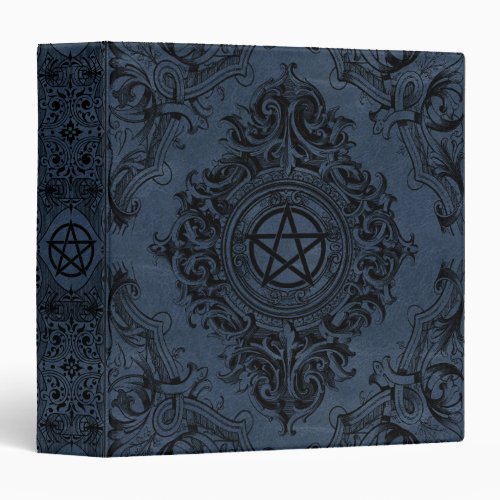 Witchery Flourish  Dusty Blue Fantasy Pentacle 3 Ring Binder