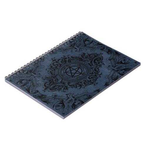 Witchery Flourish  Dusty Blue Fantasy Pentacle Notebook