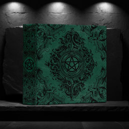 Witchery Flourish | Emerald Green Fantasy Pentacle 3 Ring Binder