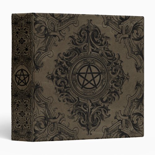 Witchery Flourish  Faux Suede Fantasy Pentacle 3 Ring Binder