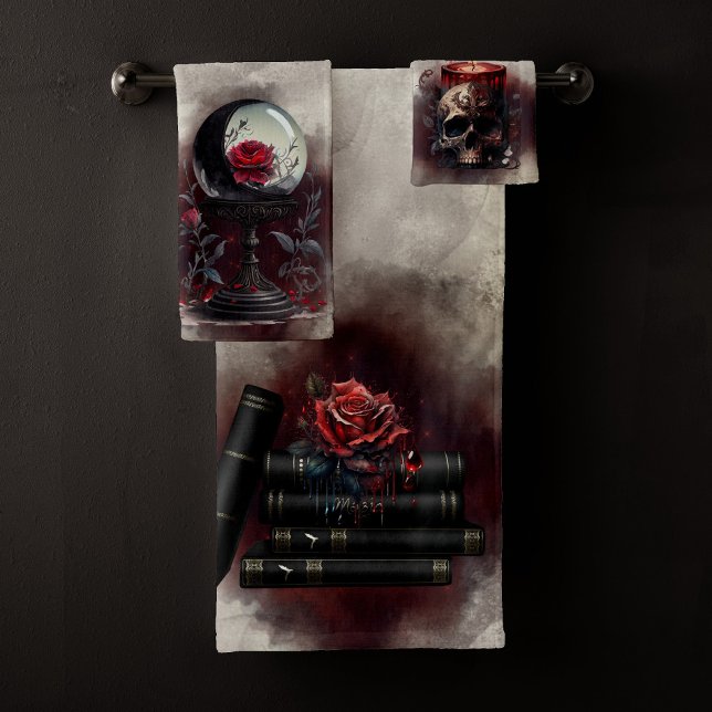 Witchery | Magic Items Spellbooks and Crystal Ball Bath Towel Set (Creator Uploaded)
