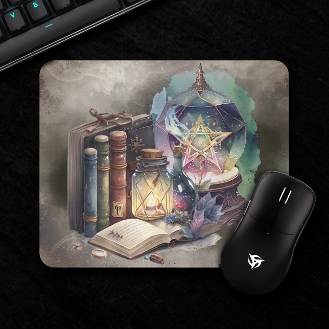 Witchery | Pastel Spellbook Tomes and Crystal Ball Mouse Pad (Creator Uploaded)