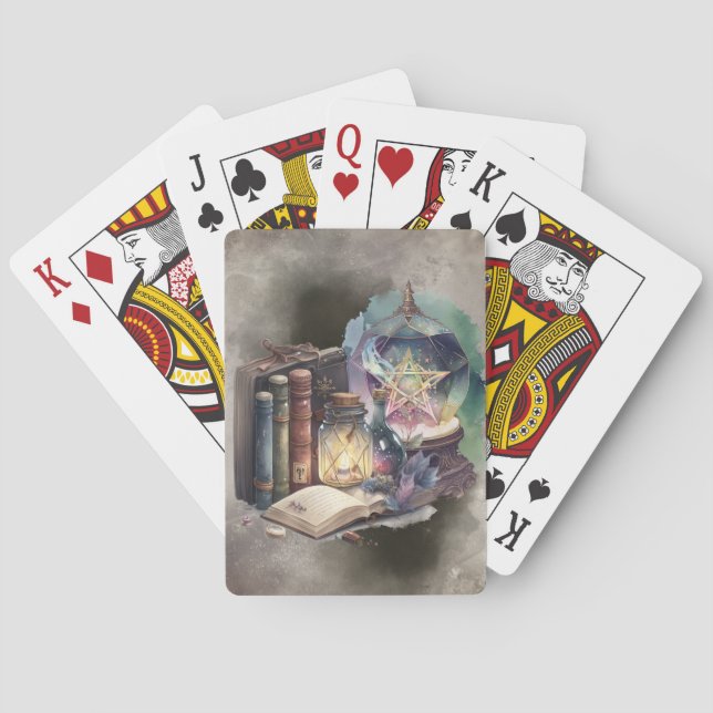Witchery | Pastel Spellbook Tomes and Crystal Ball Poker Cards (Back)