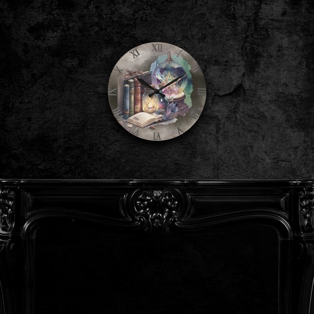 Witchery | Pastel Spellbook Tomes and Crystal Ball Round Clock (Creator Uploaded)