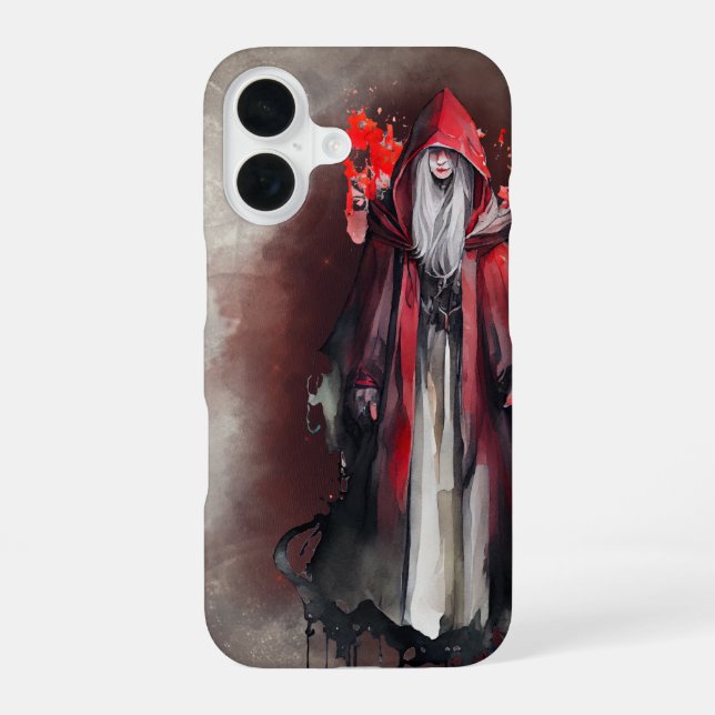 Witchery | Red Witch with Dark Evil Gothic Shadows Iphone Case (Back)