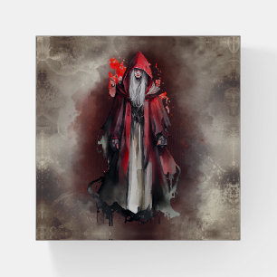 Witchery   Red Witch with Dark Evil Gothic Shadows Paperweight