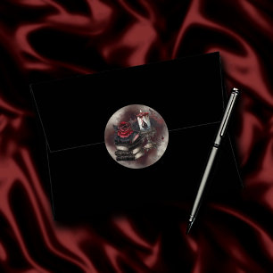 Witchery   Spellbook Tomes and Skull Candle Classic Round Sticker