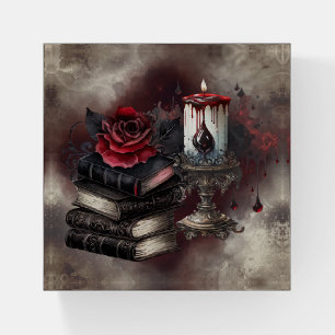 Witchery   Spellbook Tomes and Skull Candle Paperweight