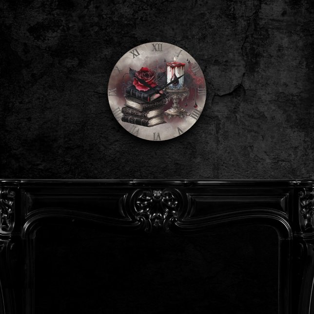 Witchery | Spellbook Tomes and Skull Candle Round Clock (Creator Uploaded)