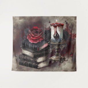 Witchery Spellbook Tomes and Skull Candle Tapestry