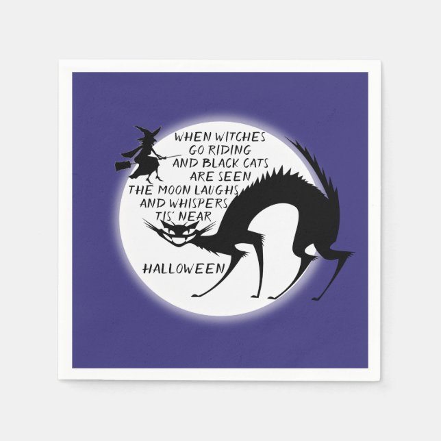 Witches and Black Cat Quote Napkins (Front)