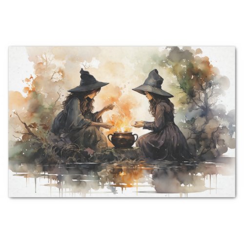 Witches and Cauldron Fall Halloween Decoupage Tissue Paper