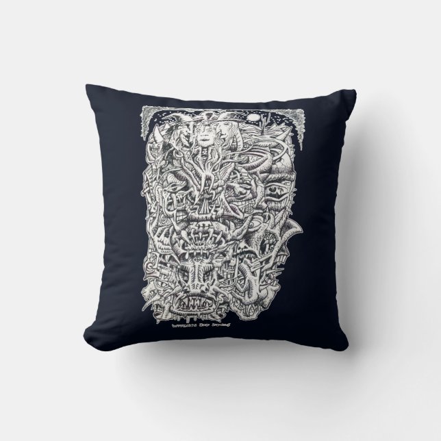 Witches and Devils Throw Pillow (Front)