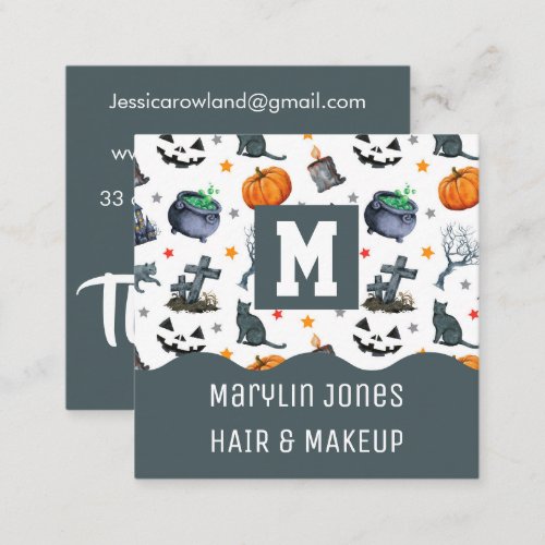 WITCHES AND POTIONS HALLOWEEN SQUARE BUSINESS CARD