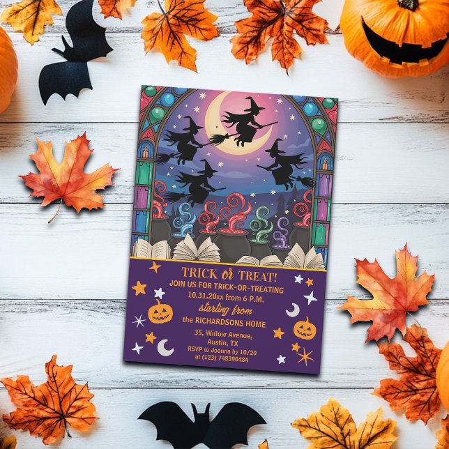 Witches and Potions Trick or Treat Halloween Invitation (Creator Uploaded)