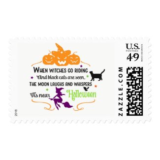 Witches And Pumpkins Postage