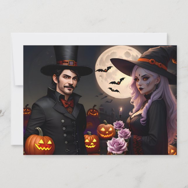 Witches and Warlocks Halloween Bash Party  Invitation (Front)