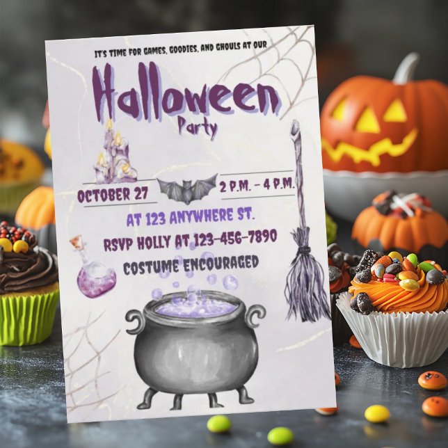 Witches and Warlocks Invitation Flat Card (Creator Uploaded)