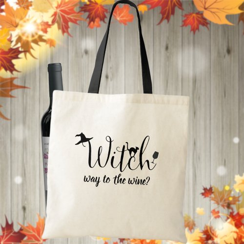 Witches and Wine Halloween Tote Bag
