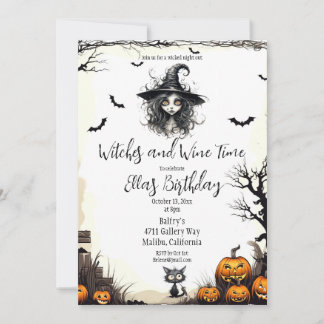 Witches and Wine time Invitation